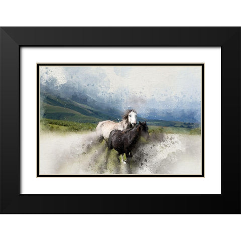 Wild Horses I Black Modern Wood Framed Art Print with Double Matting by Bolokofsky, Ronald