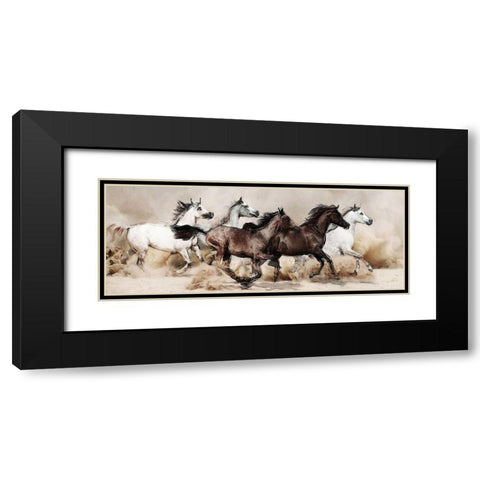 Wild Horses III Black Modern Wood Framed Art Print with Double Matting by Bolokofsky, Ronald