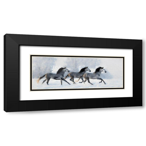 Winter Run Black Modern Wood Framed Art Print with Double Matting by Bolokofsky, Ronald