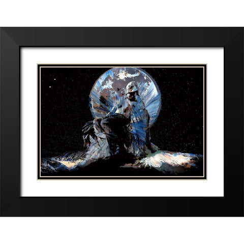 Dreaming of a Moon Shadow Black Modern Wood Framed Art Print with Double Matting by Bolokofsky, Ronald