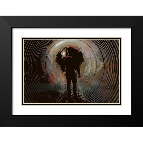 Nowhere Man Black Modern Wood Framed Art Print with Double Matting by Bolokofsky, Ronald