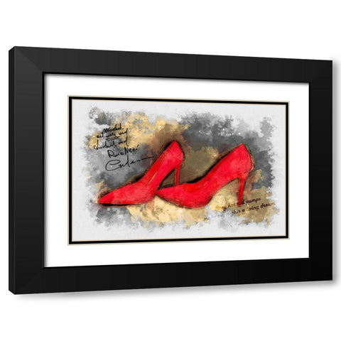 Red Pumps Black Modern Wood Framed Art Print with Double Matting by Bolokofsky, Ronald