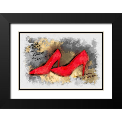 Red Pumps Black Modern Wood Framed Art Print with Double Matting by Bolokofsky, Ronald