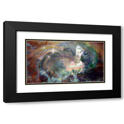 Spiraling Time Black Modern Wood Framed Art Print with Double Matting by Bolokofsky, Ronald