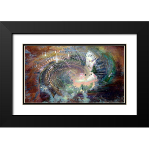 Spiraling Time Black Modern Wood Framed Art Print with Double Matting by Bolokofsky, Ronald