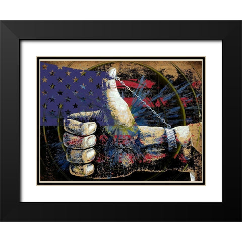 Thumbs Up to America  Black Modern Wood Framed Art Print with Double Matting by Bolokofsky, Ronald
