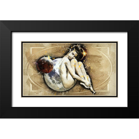 Venus Amongst the Stars Black Modern Wood Framed Art Print with Double Matting by Bolokofsky, Ronald