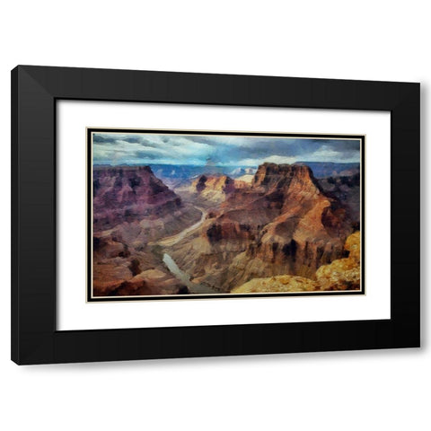 The Confluence Grand Canyon Black Modern Wood Framed Art Print with Double Matting by Bolokofsky, Ronald