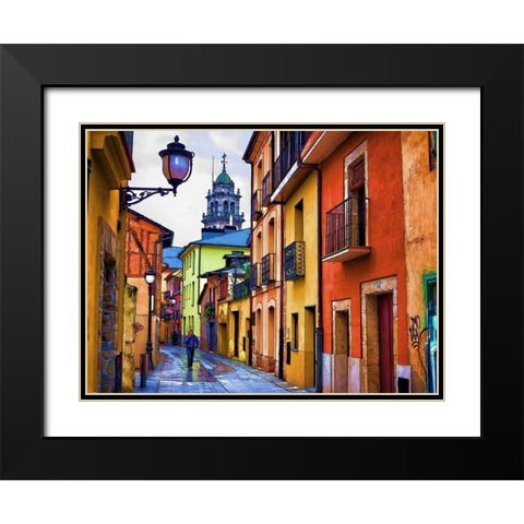 Old Town Black Modern Wood Framed Art Print with Double Matting by Bolokofsky, Ronald