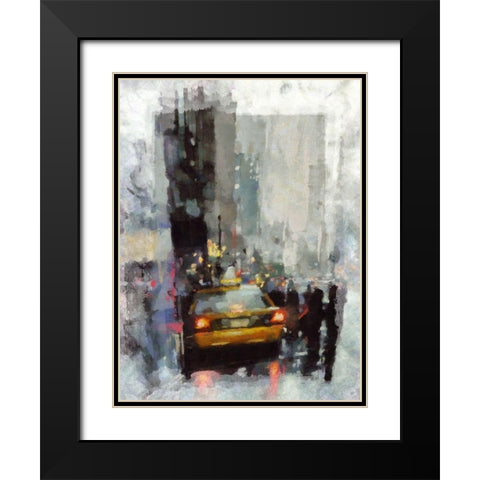Hailing A Taxi II Black Modern Wood Framed Art Print with Double Matting by Bolokofsky, Ronald