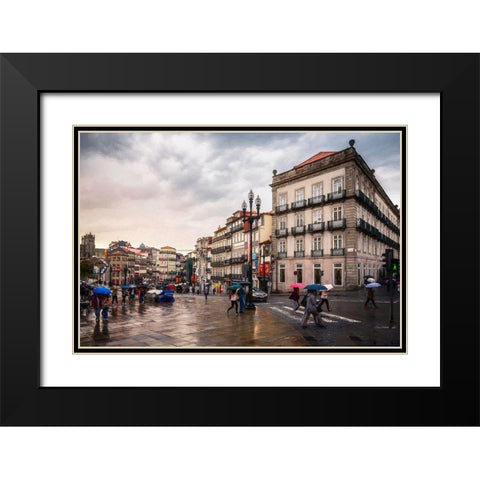 Oporto Black Modern Wood Framed Art Print with Double Matting by Bolokofsky, Ronald