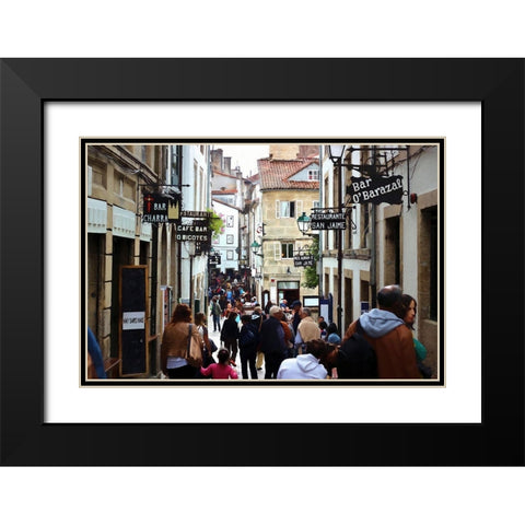 Restaurant Row Black Modern Wood Framed Art Print with Double Matting by Bolokofsky, Ronald