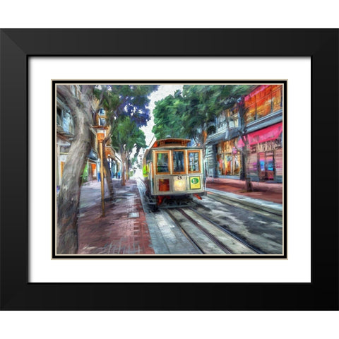 SF Cable Car Black Modern Wood Framed Art Print with Double Matting by Bolokofsky, Ronald