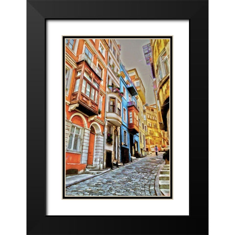Stone Street Black Modern Wood Framed Art Print with Double Matting by Bolokofsky, Ronald
