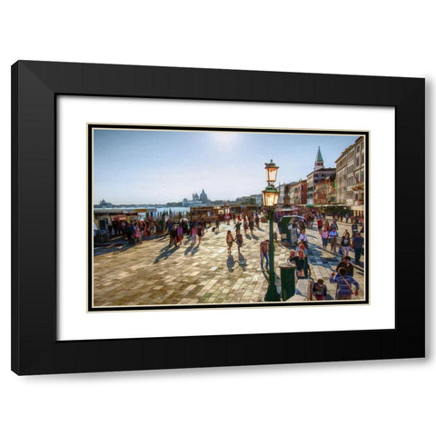Streets of Venice Black Modern Wood Framed Art Print with Double Matting by Bolokofsky, Ronald
