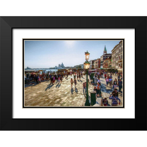 Streets of Venice Black Modern Wood Framed Art Print with Double Matting by Bolokofsky, Ronald