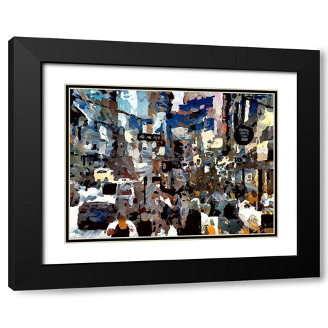 Urban Congestion Black Modern Wood Framed Art Print with Double Matting by Bolokofsky, Ronald