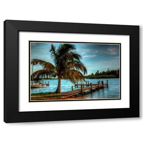 Private Jetty Black Modern Wood Framed Art Print with Double Matting by Bolokofsky, Ronald