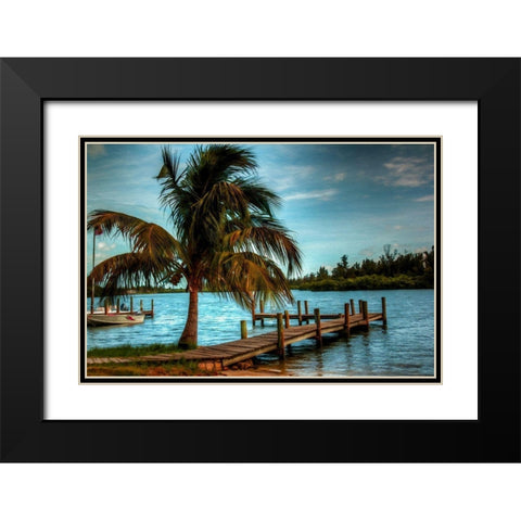 Private Jetty Black Modern Wood Framed Art Print with Double Matting by Bolokofsky, Ronald