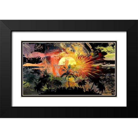 Tropical Fireworks Black Modern Wood Framed Art Print with Double Matting by Bolokofsky, Ronald