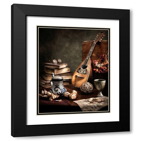 Still Life with Mandolin Black Modern Wood Framed Art Print with Double Matting by Bolokofsky, Ronald
