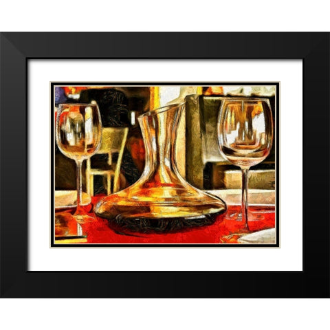 Table For Two Black Modern Wood Framed Art Print with Double Matting by Bolokofsky, Ronald