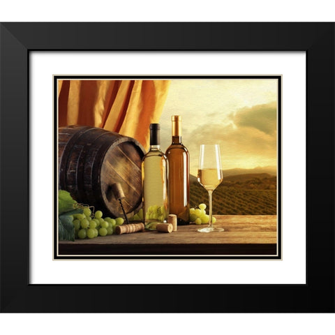 White Wines of Tuscany Black Modern Wood Framed Art Print with Double Matting by Bolokofsky, Ronald