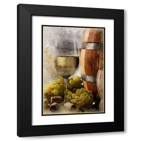 Wine and Grapes IV Black Modern Wood Framed Art Print with Double Matting by Bolokofsky, Ronald