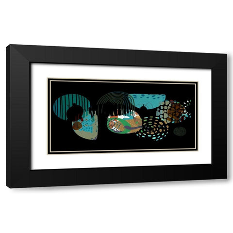 Abstract Boho Composition 145 Black Modern Wood Framed Art Print with Double Matting by Bolokofsky, Ronald