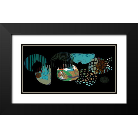 Abstract Boho Composition 145 Black Modern Wood Framed Art Print with Double Matting by Bolokofsky, Ronald