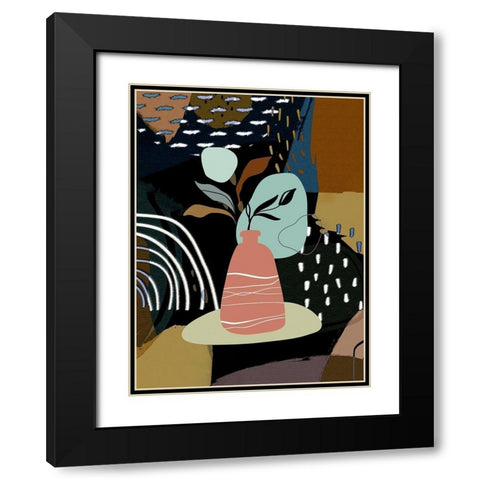 Abstract Boho Composition 656 Black Modern Wood Framed Art Print with Double Matting by Bolokofsky, Ronald