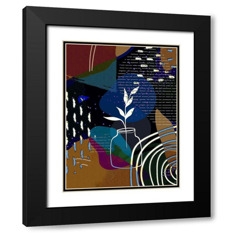 Abstract Boho Composition 657 Black Modern Wood Framed Art Print with Double Matting by Bolokofsky, Ronald
