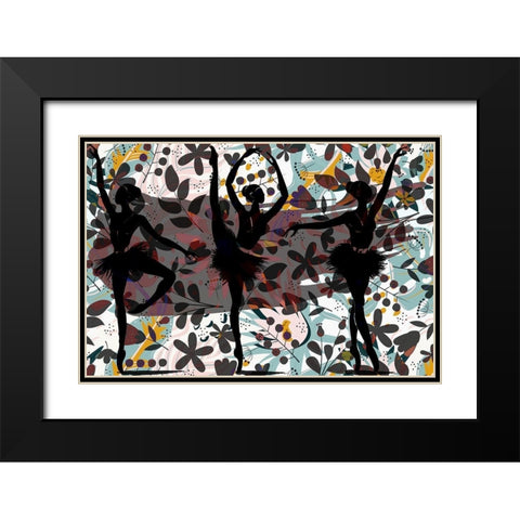 Garden Ballet 418 Black Modern Wood Framed Art Print with Double Matting by Bolokofsky, Ronald
