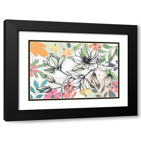 Magnolia Branch 136 Black Modern Wood Framed Art Print with Double Matting by Bolokofsky, Ronald