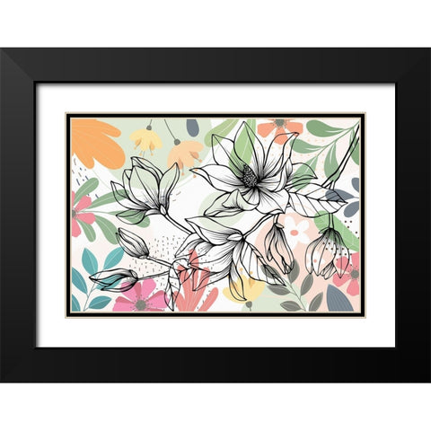 Magnolia Branch 136 Black Modern Wood Framed Art Print with Double Matting by Bolokofsky, Ronald