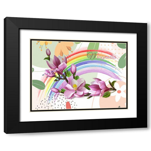 Magnolia Rainbow 282 Black Modern Wood Framed Art Print with Double Matting by Bolokofsky, Ronald