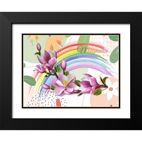 Magnolia Rainbow 282 Black Modern Wood Framed Art Print with Double Matting by Bolokofsky, Ronald