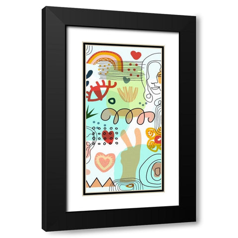 Mid Century Shapes 52B Black Modern Wood Framed Art Print with Double Matting by Bolokofsky, Ronald