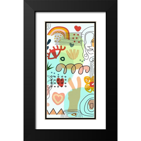 Mid Century Shapes 52B Black Modern Wood Framed Art Print with Double Matting by Bolokofsky, Ronald