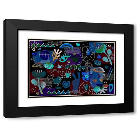 Mid Century Shapes 62 Black Modern Wood Framed Art Print with Double Matting by Bolokofsky, Ronald