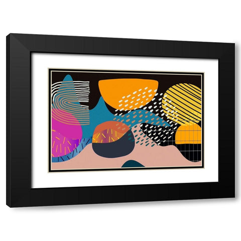 Mid Century Shapes 531 Black Modern Wood Framed Art Print with Double Matting by Bolokofsky, Ronald