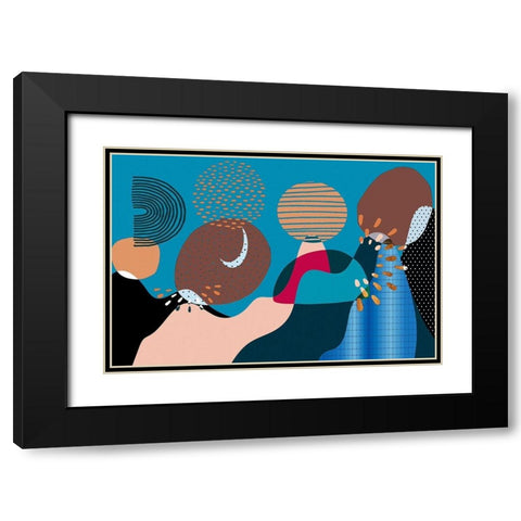 Mid Century Shapes 533 Black Modern Wood Framed Art Print with Double Matting by Bolokofsky, Ronald