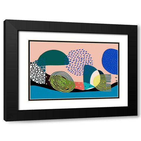 Mid Century Shapes 534 Black Modern Wood Framed Art Print with Double Matting by Bolokofsky, Ronald