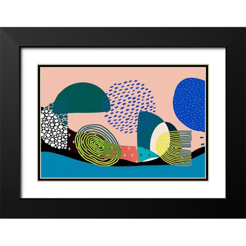 Mid Century Shapes 534 Black Modern Wood Framed Art Print with Double Matting by Bolokofsky, Ronald