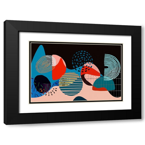 Mid Century Shapes 535 Black Modern Wood Framed Art Print with Double Matting by Bolokofsky, Ronald