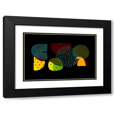 Mid Century Shapes 631 Black Modern Wood Framed Art Print with Double Matting by Bolokofsky, Ronald
