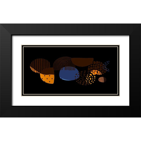 Mid Century Shapes 737 Black Modern Wood Framed Art Print with Double Matting by Bolokofsky, Ronald