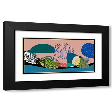 Mid Century Shapes 834 Black Modern Wood Framed Art Print with Double Matting by Bolokofsky, Ronald