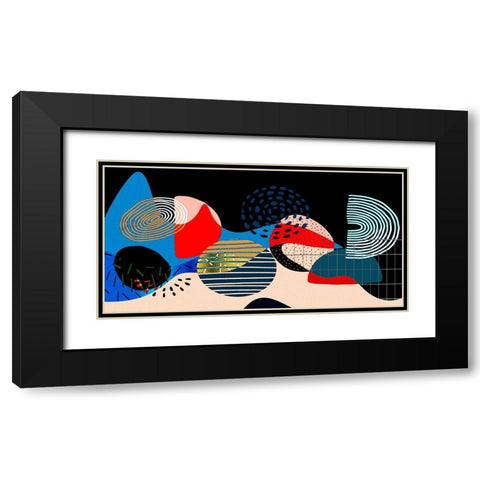 Mid Century Shapes 835 Black Modern Wood Framed Art Print with Double Matting by Bolokofsky, Ronald