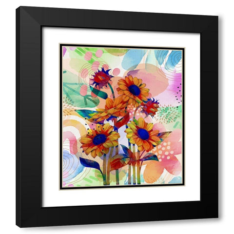 Sunflower Garden 840 Black Modern Wood Framed Art Print with Double Matting by Bolokofsky, Ronald